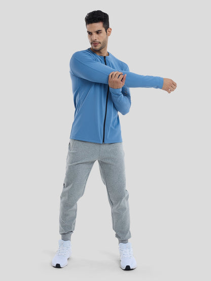Maëlric - Giacca sportiva SmoothBlend con materiale ad asciugatura rapida per corsa e fitness con colletto a zip
