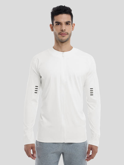 Maëlric - Giacca sportiva SmoothBlend con materiale ad asciugatura rapida per corsa e fitness con colletto a zip