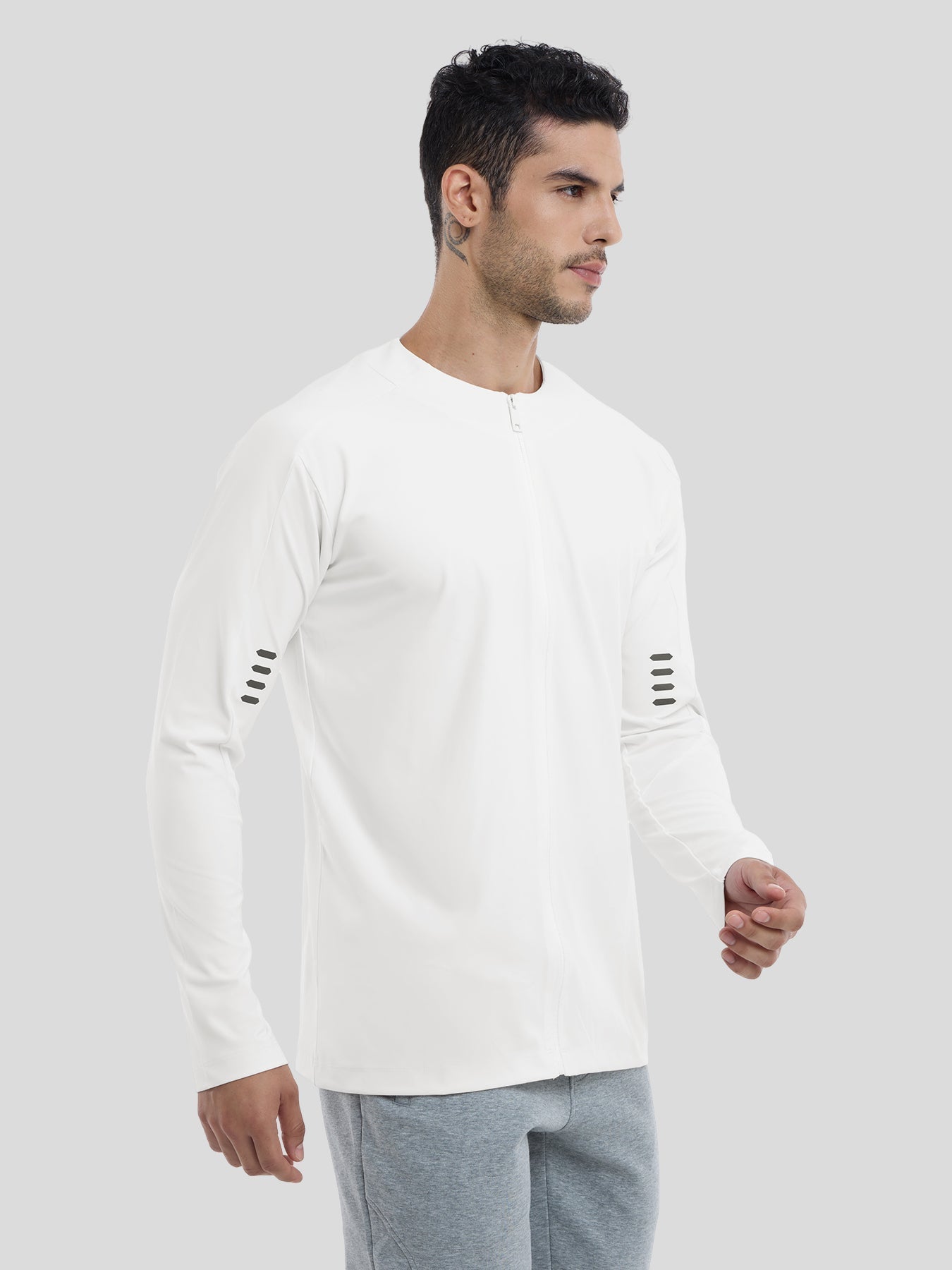 Maëlric - Giacca sportiva SmoothBlend con materiale ad asciugatura rapida per corsa e fitness con colletto a zip