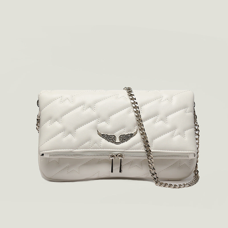 Elegante borsa a spalla con catena e design trapuntato – Borsa a tracolla stilosa per donne