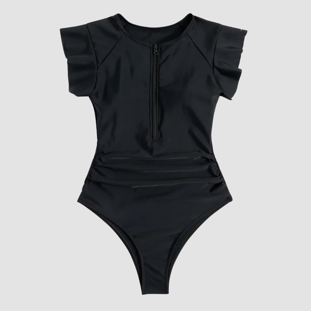 Costume da bagno sportivo da donna con zip – Modellante e comodo per spiaggia e piscina