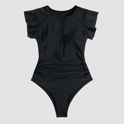 Costume da bagno sportivo da donna con zip – Modellante e comodo per spiaggia e piscina