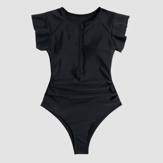 Costume da bagno sportivo da donna con zip – Modellante e comodo per spiaggia e piscina