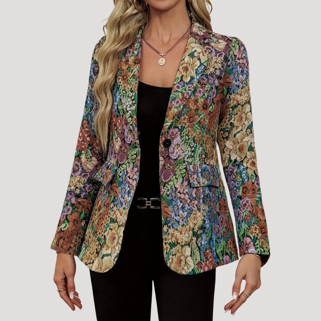Blazer elegante a fiori con taglio sagomato per donne – Stiloso e moderno per lavoro e vita quotidiana