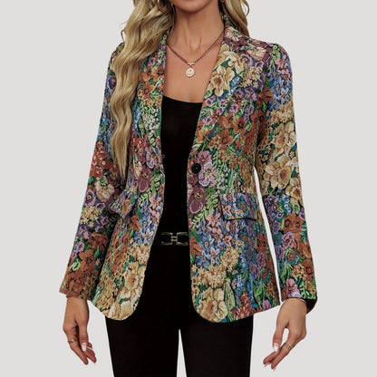 Blazer elegante a fiori con taglio sagomato per donne – Stiloso e moderno per lavoro e vita quotidiana