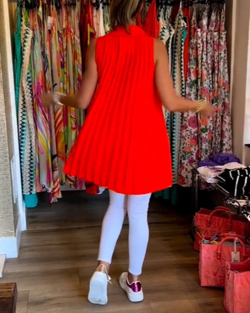 Lyséa - Blusa Lunga Senza Maniche, Leggera ed Elegante per Primavera e Estate, per Donne