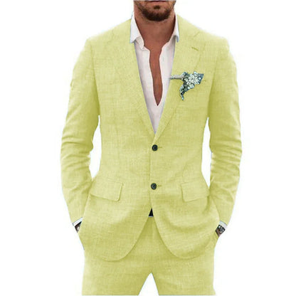 Nolian - Completo estivo in lino per donne con giacca e pantaloni