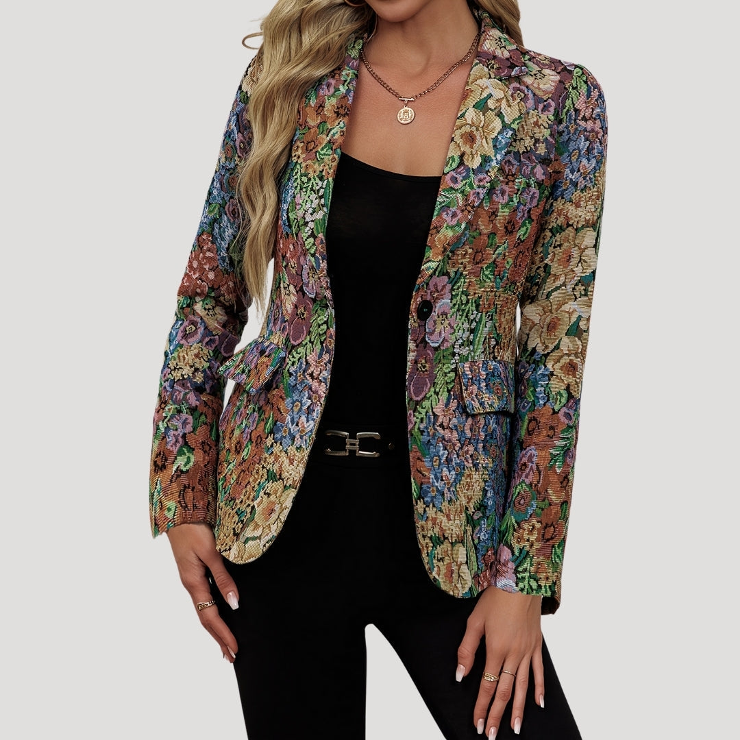 Blazer elegante a fiori con taglio sagomato per donne – Stiloso e moderno per lavoro e vita quotidiana