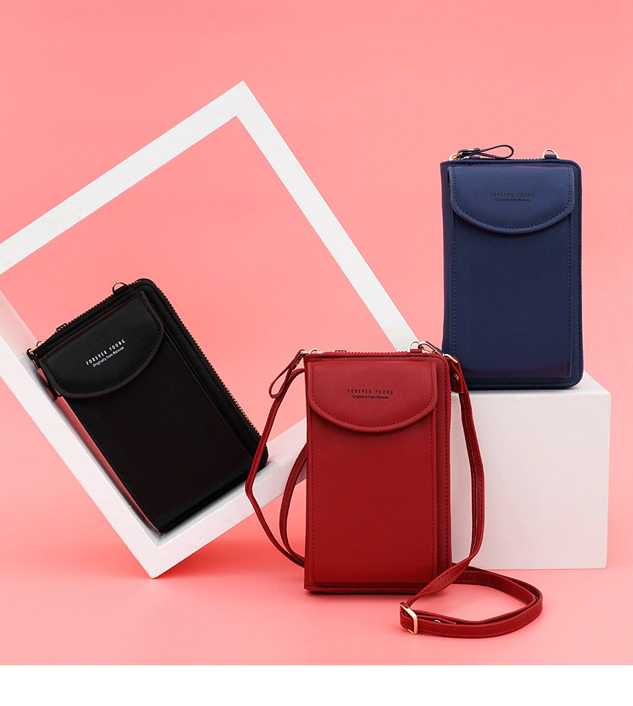 Amarise - Borsa a spalla per telefono e portafoglio "Sempre Giovane"