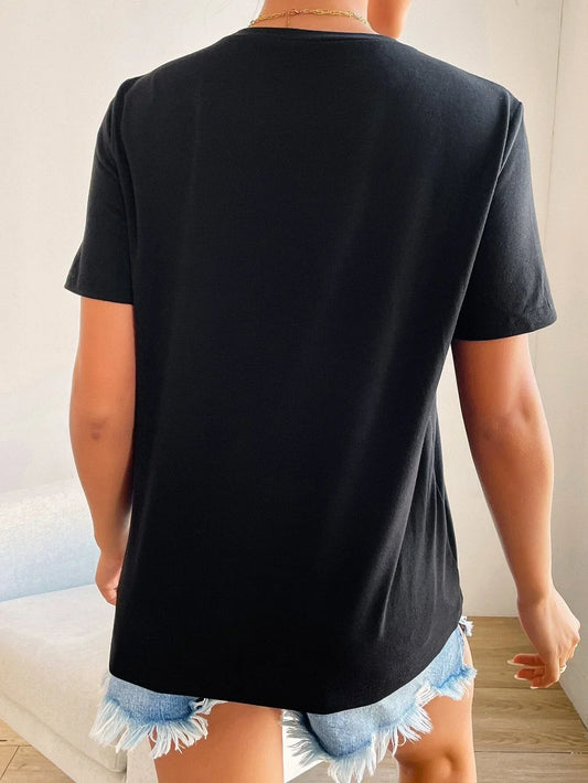 Méloria - T-shirt a maniche corte con scollatura rotonda e dettaglio occhi a cuore