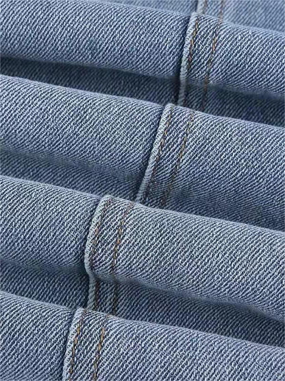 Moréa - Jeans a Zampa d'Elefante Stretch in Vita Alta per Donne con Patchwork di Due Stelle sulla Schiena