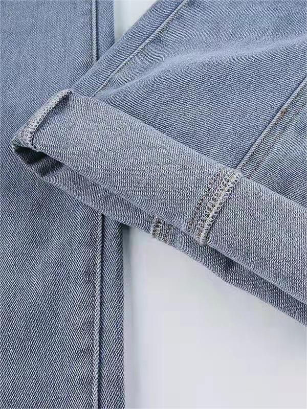 Moréa - Jeans a Zampa d'Elefante Stretch in Vita Alta per Donne con Patchwork di Due Stelle sulla Schiena