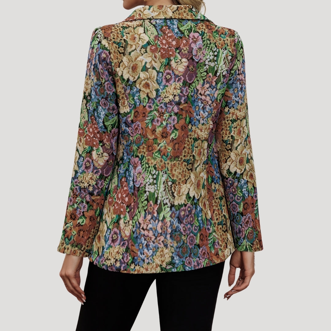 Blazer elegante a fiori con taglio sagomato per donne – Stiloso e moderno per lavoro e vita quotidiana