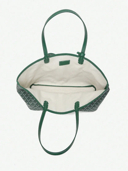 Déliane - Borsa a tracolla casual per donne in PVC con tasca aggiuntiva | Tote Bag | Grande borsa leggera per studentesse