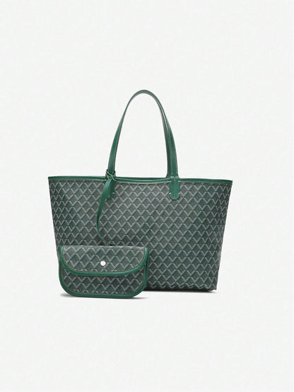 Déliane - Borsa a tracolla casual per donne in PVC con tasca aggiuntiva | Tote Bag | Grande borsa leggera per studentesse