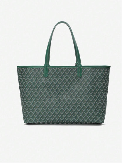 Déliane - Borsa a tracolla casual per donne in PVC con tasca aggiuntiva | Tote Bag | Grande borsa leggera per studentesse