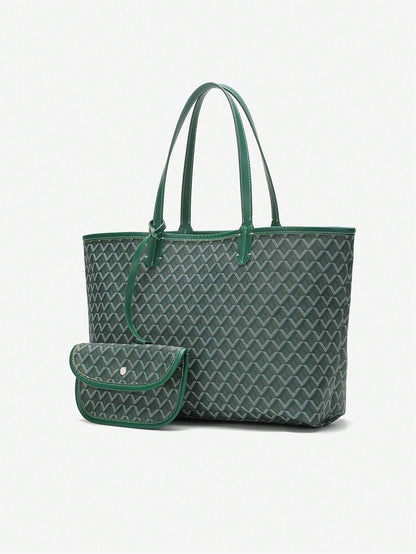 Déliane - Borsa a tracolla casual per donne in PVC con tasca aggiuntiva | Tote Bag | Grande borsa leggera per studentesse
