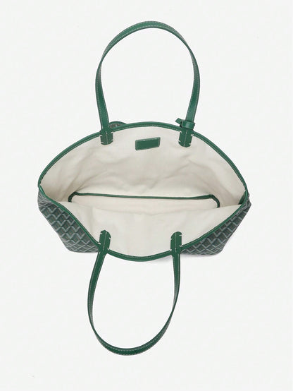 Déliane - Borsa a tracolla casual per donne in PVC con tasca aggiuntiva | Tote Bag | Grande borsa leggera per studentesse