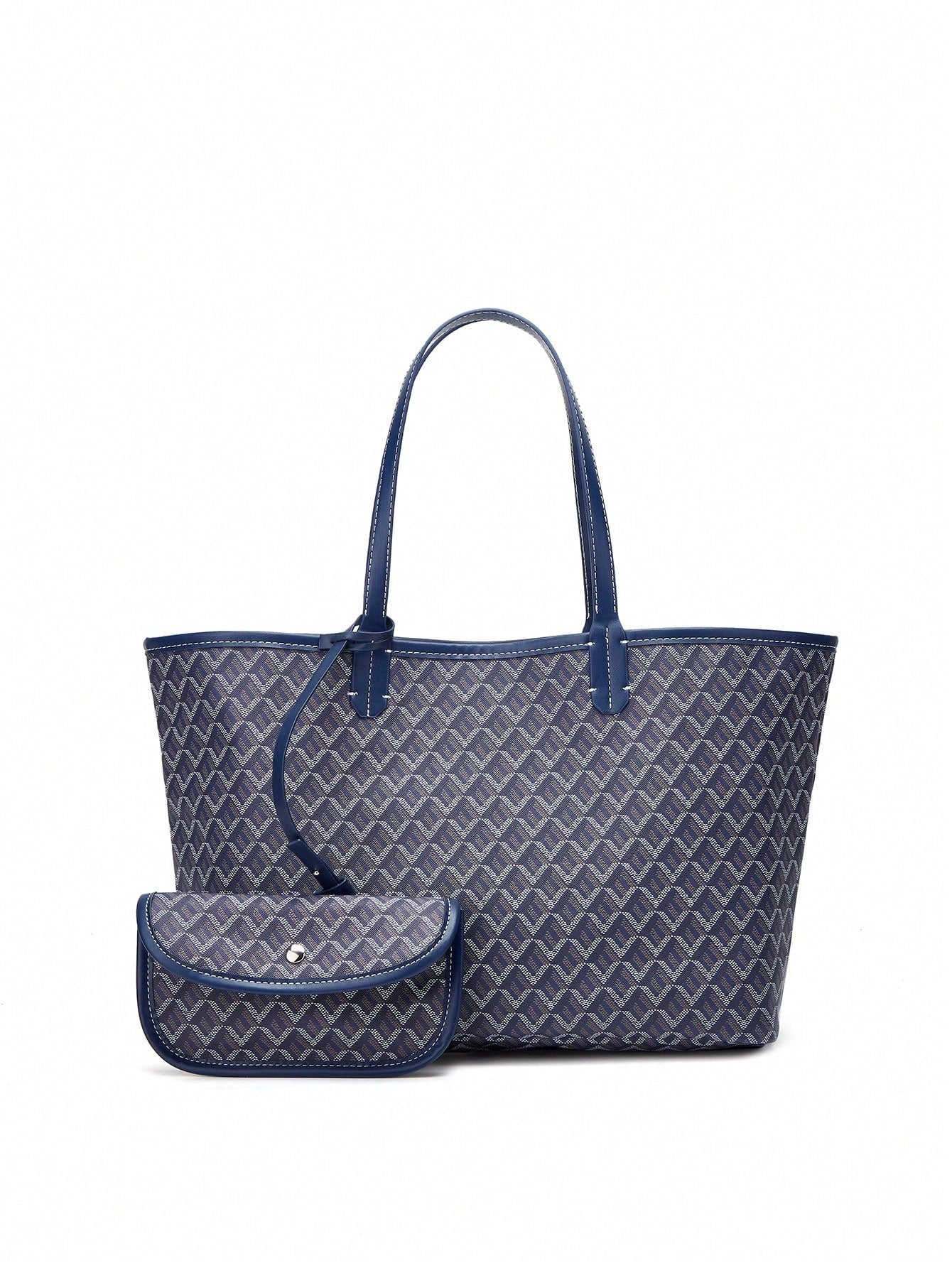 Déliane - Borsa a tracolla casual per donne in PVC con tasca aggiuntiva | Tote Bag | Grande borsa leggera per studentesse