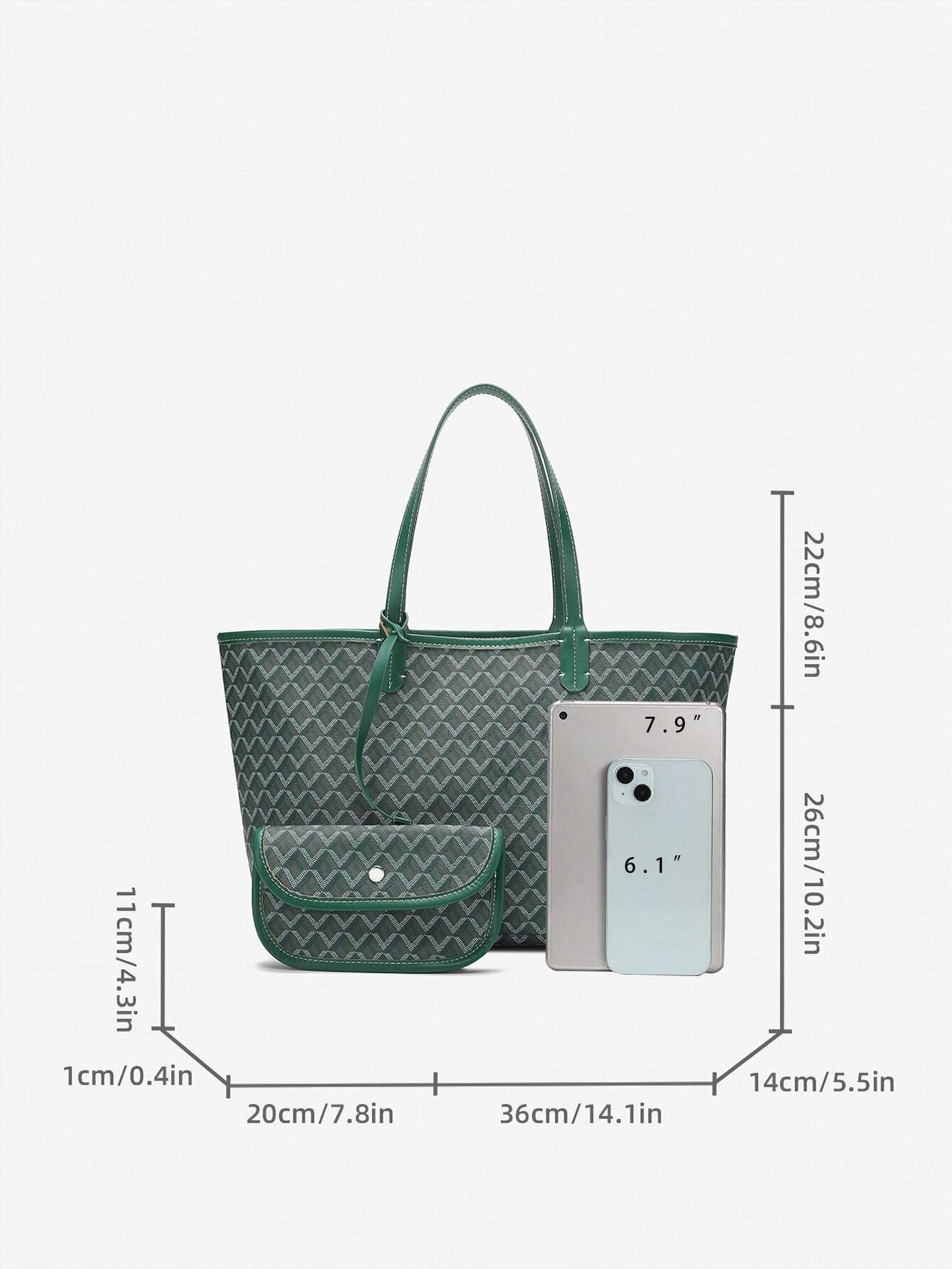 Déliane - Borsa a tracolla casual per donne in PVC con tasca aggiuntiva | Tote Bag | Grande borsa leggera per studentesse