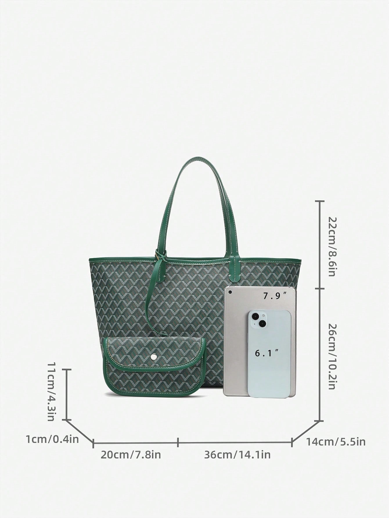 Déliane - Borsa a tracolla casual per donne in PVC con tasca aggiuntiva | Tote Bag | Grande borsa leggera per studentesse