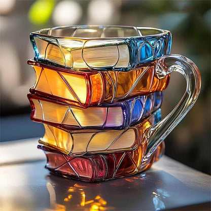 Livrélia - Tazza da caffè letteraria 3D fatta a mano e dipinta a mano – Regalo unico per gli amanti dei libri
