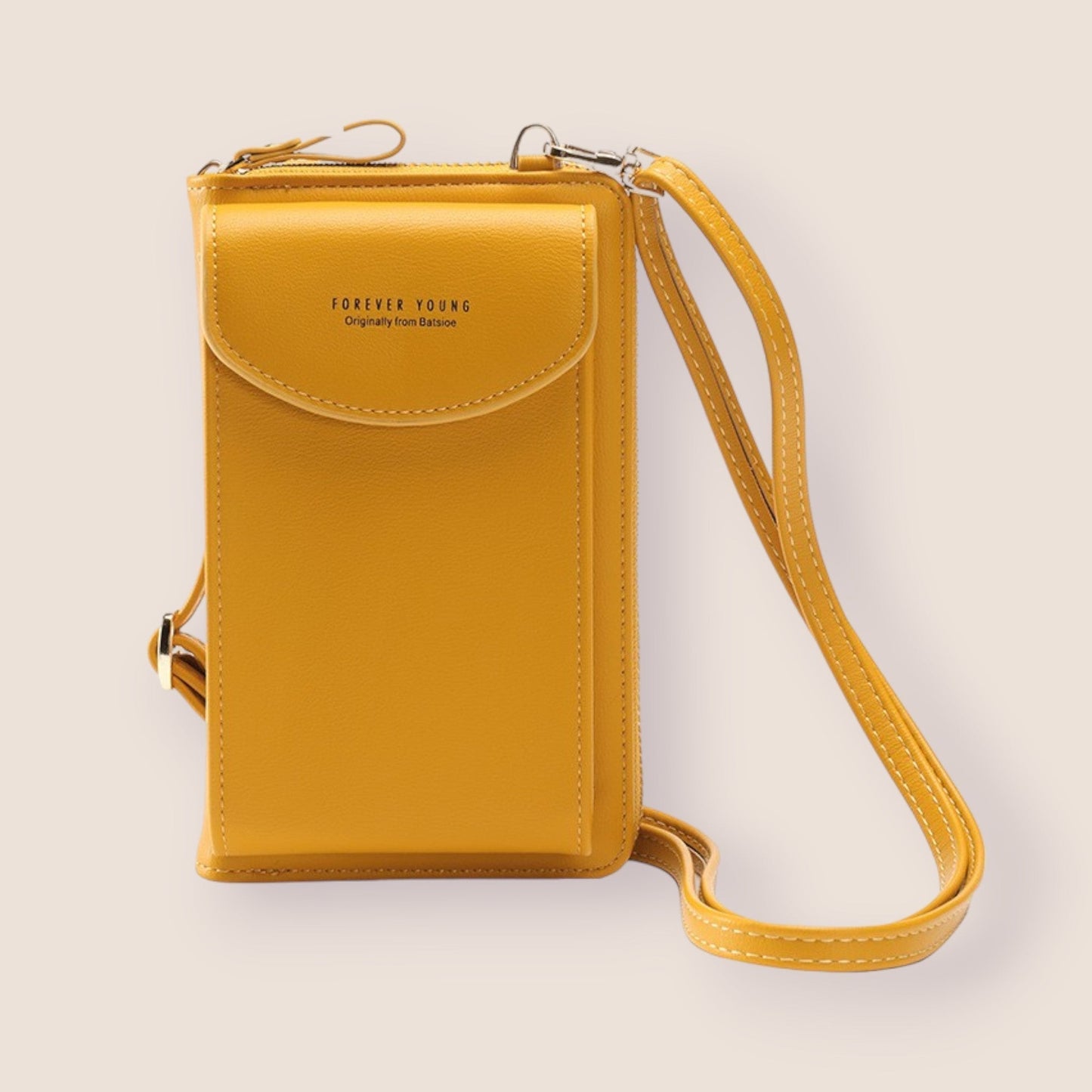 Amarise - Borsa a spalla per telefono e portafoglio "Sempre Giovane"