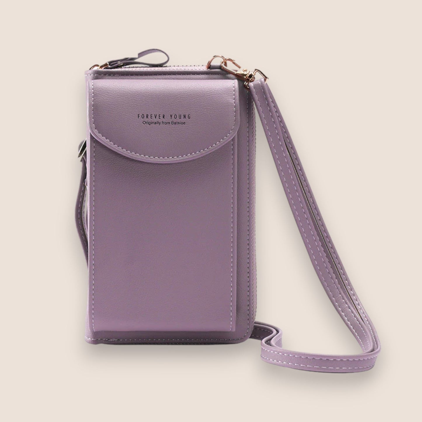 Amarise - Borsa a spalla per telefono e portafoglio "Sempre Giovane"