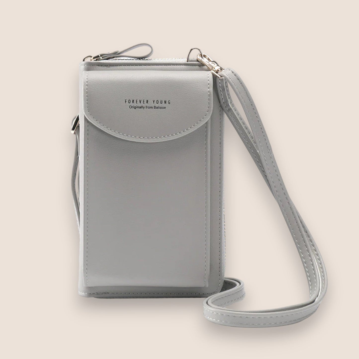Amarise - Borsa a spalla per telefono e portafoglio "Sempre Giovane"
