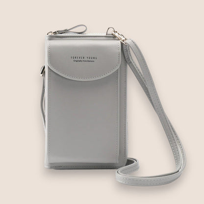 Amarise - Borsa a spalla per telefono e portafoglio "Sempre Giovane"