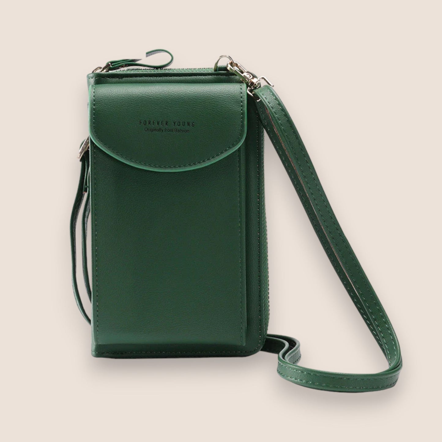 Amarise - Borsa a spalla per telefono e portafoglio "Sempre Giovane"
