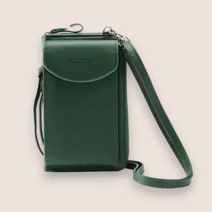 Amarise - Borsa a spalla per telefono e portafoglio "Sempre Giovane"