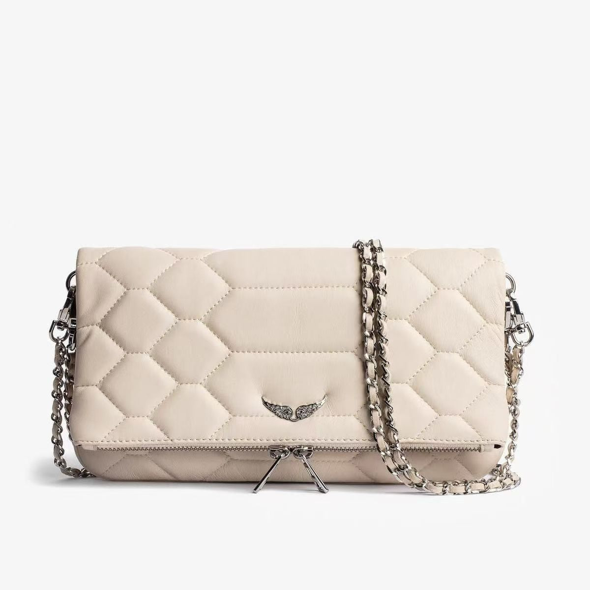 Elegante borsa a spalla con catena e design trapuntato – Borsa a tracolla stilosa per donne