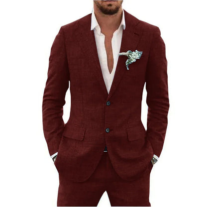 Nolian - Completo estivo in lino per donne con giacca e pantaloni