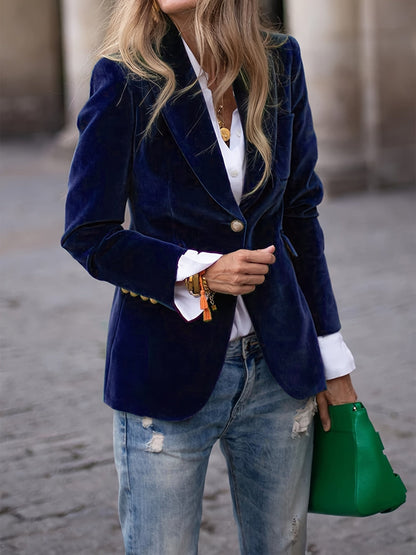 Lola - Blazer di velluto lussuoso con bottoni dorati per la primavera