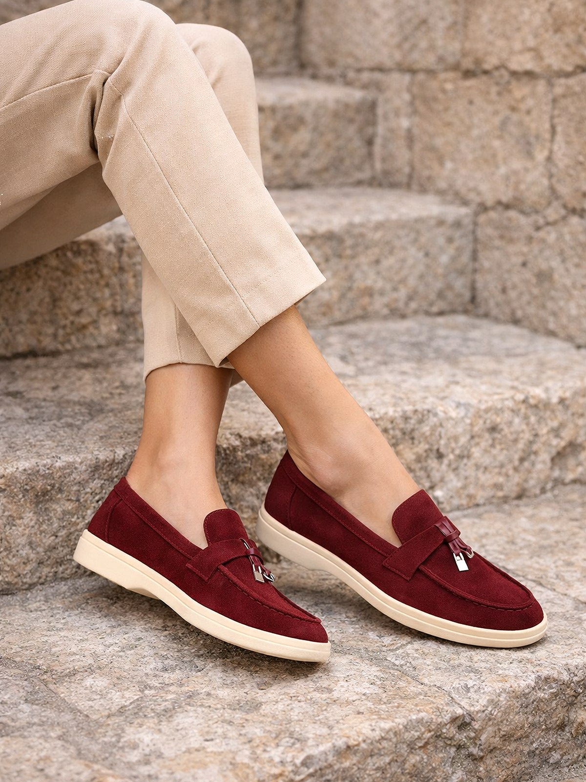 Elegante Slip-On Loafer per donne in camoscio – Comodo, Leggero & Stilosamente