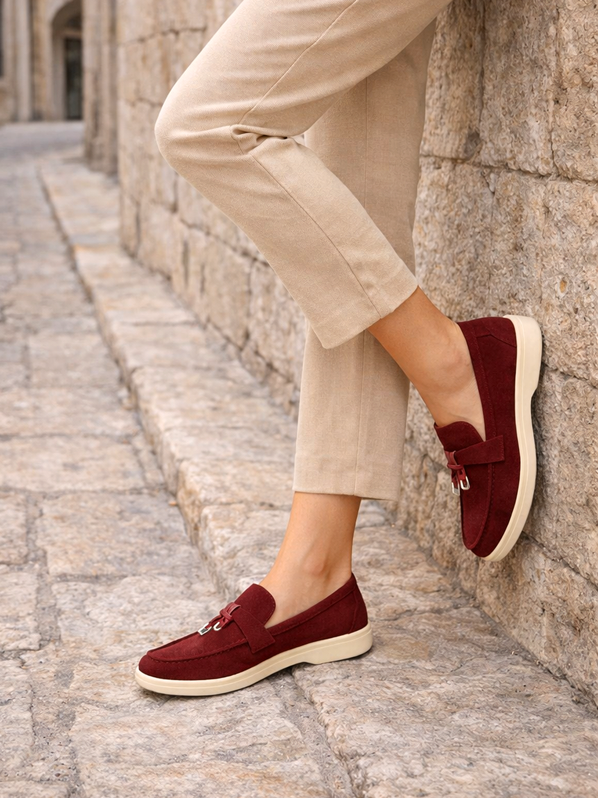 Elegante Slip-On Loafer per donne in camoscio – Comodo, Leggero & Stilosamente