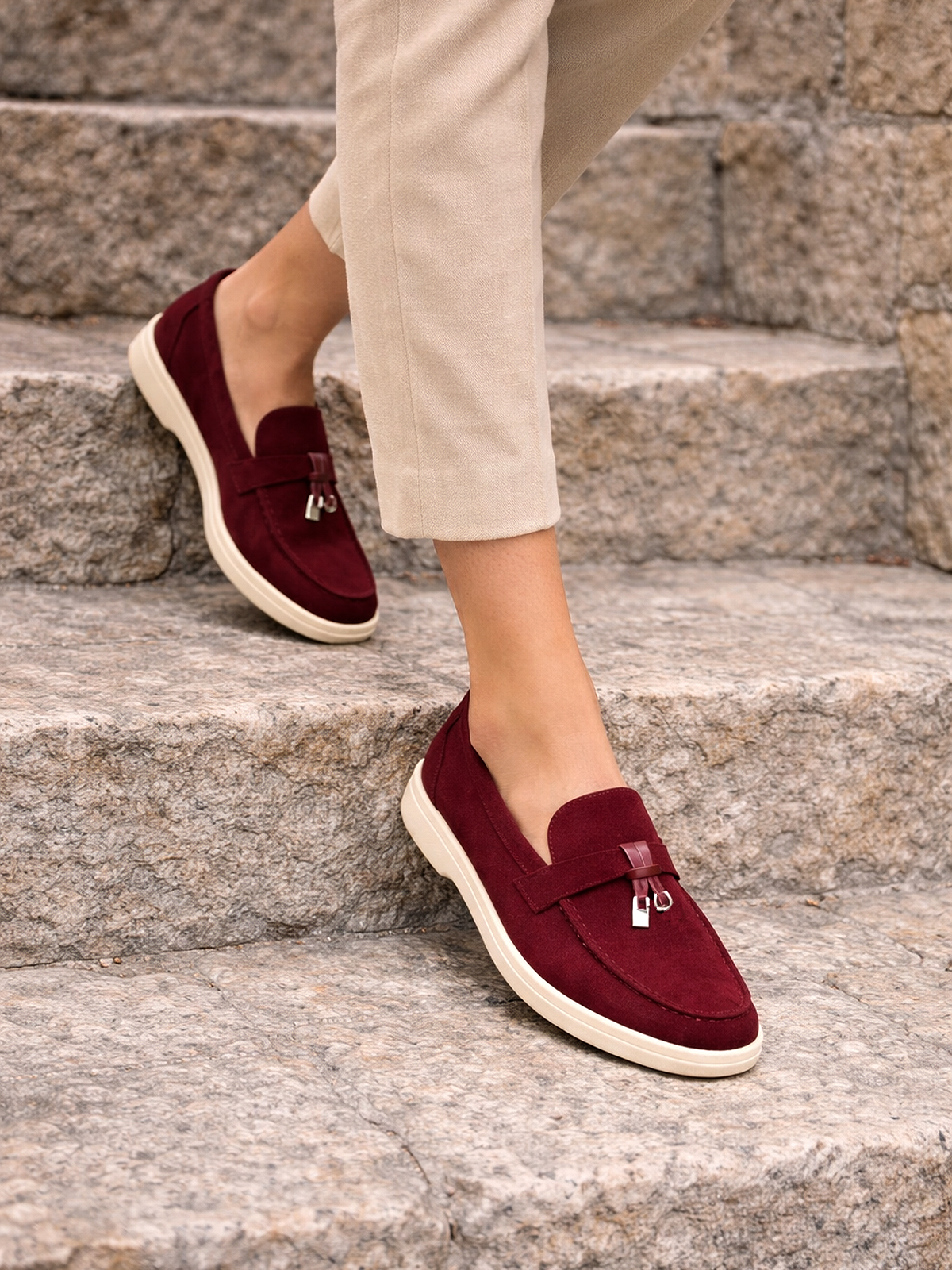 Elegante Slip-On Loafer per donne in camoscio – Comodo, Leggero & Stilosamente