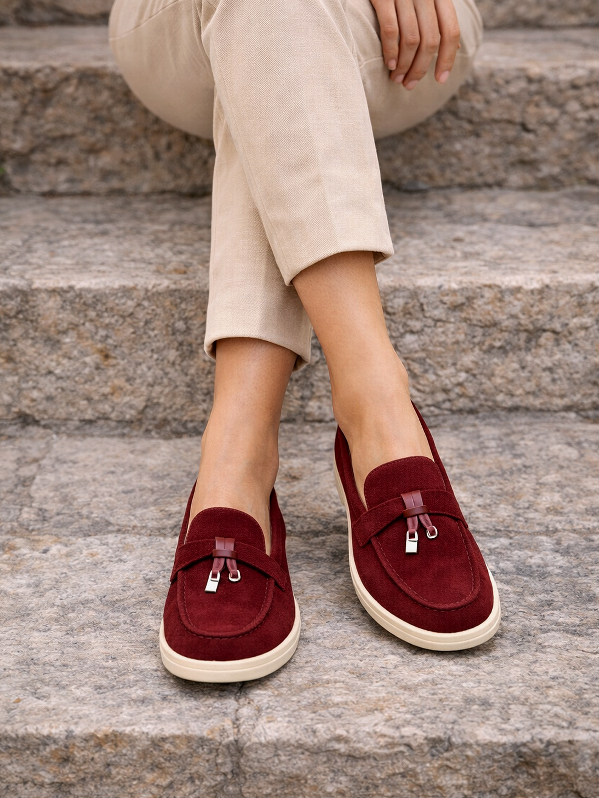 Elegante Slip-On Loafer per donne in camoscio – Comodo, Leggero & Stilosamente