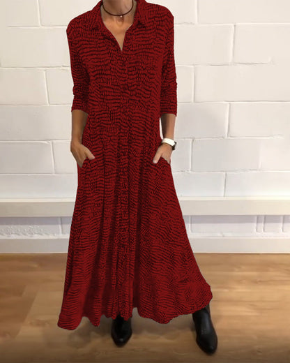 Apolline - Blusa Lunga, Comoda ed Elegante, con Taglio Ampio, Bottoni e Maniche a Tre Quarti per Donne