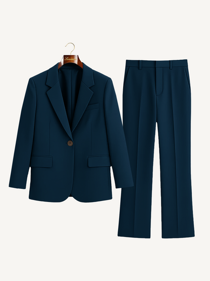 Completo elegante da donna – Set moderno di blazer e pantaloni in tessuto