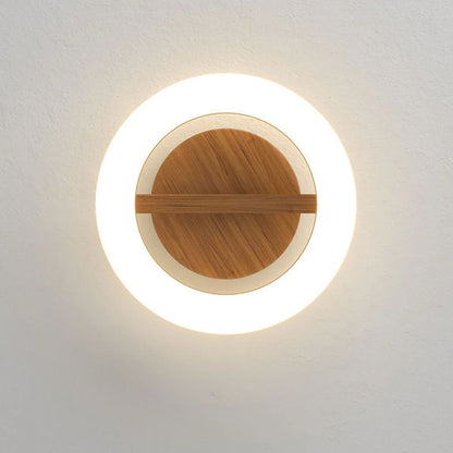 Annelis - Lampada da soffitto LED Anello Aperto con Cornice in Legno