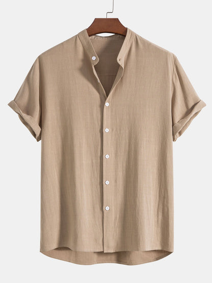 Set estivo leggero composto da camicia e pantaloni per uomo – Outfit casual traspirante in misto lino
