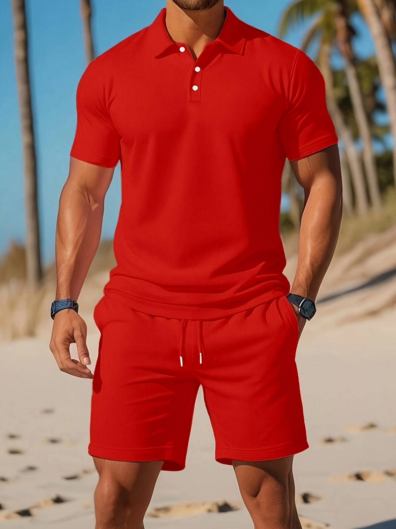 Set estivo da uomo con polo e pantaloni corti – Outfit casual traspirante e comfort moderno