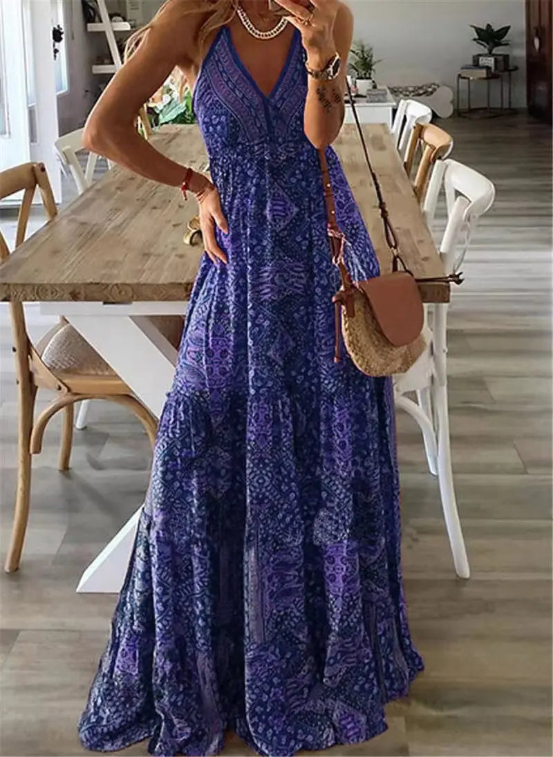 Zaria - Maxi abito estivo con fiori | Abito Boho comodo ed elegante per donne