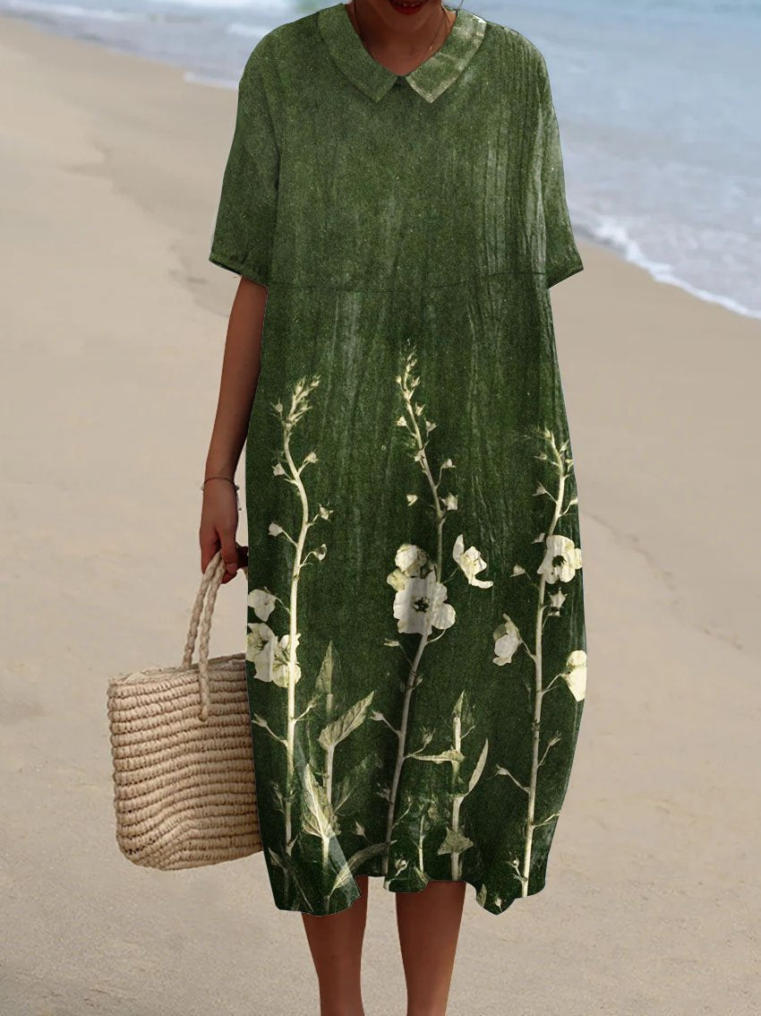 Abito estivo fluido da donna con stampa floreale – Leggero, Confortevole & Adatto alla Spiaggia