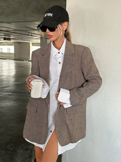 Florélie - Elegante Blazer Lungo Beige per Donne | Business Casual – Giacca Perfetta per la Primavera