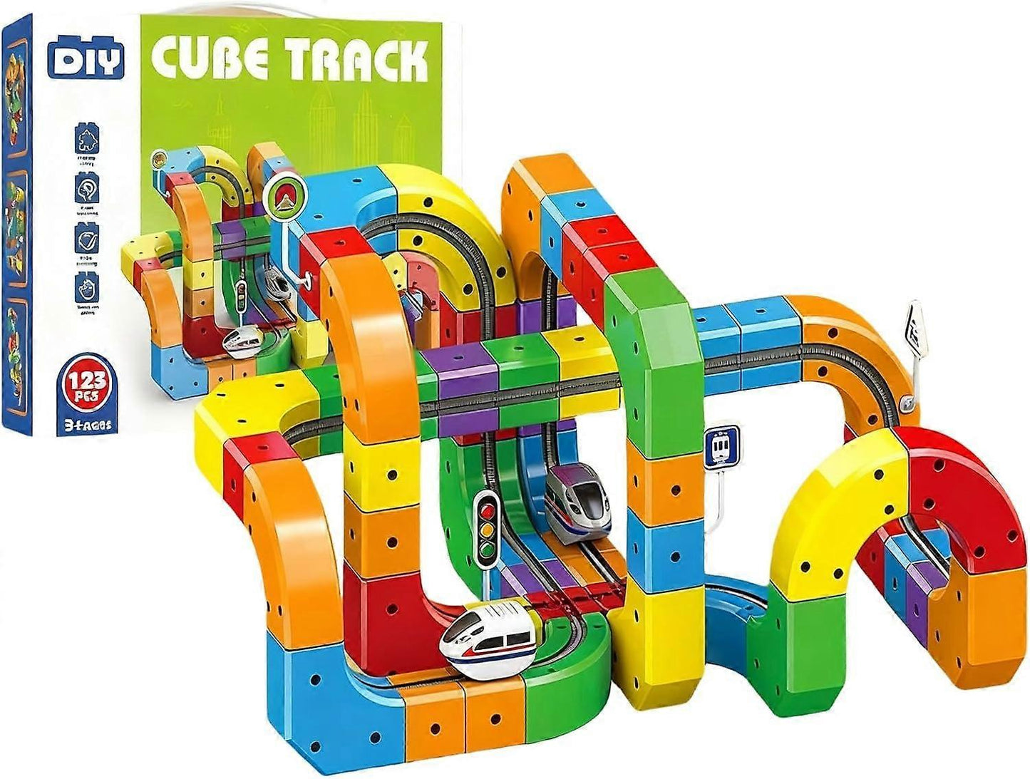 Tracivie - Pista a cubi fai-da-te – Creativo & Attivo – Gioco del treno DIY