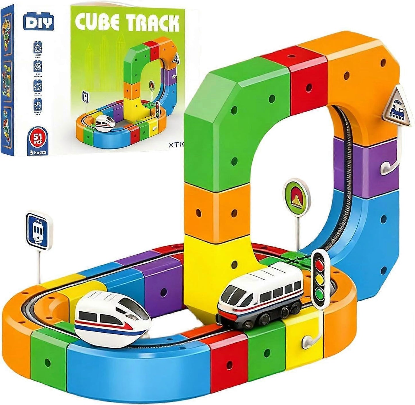 Tracivie - Pista a cubi fai-da-te – Creativo & Attivo – Gioco del treno DIY