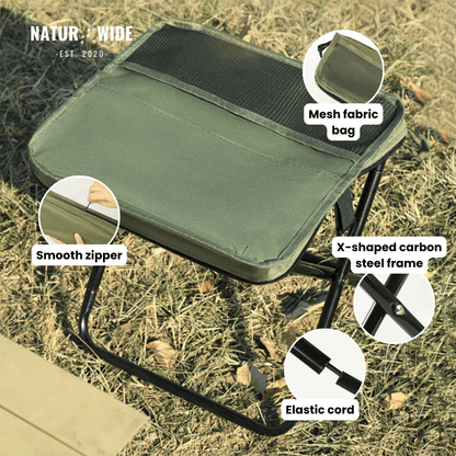 Sedia da Campeggio Pieghevole – Leggera, Portatile e Resistente con Borsa da Viaggio